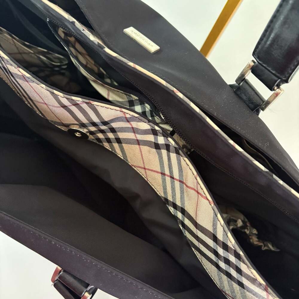 Burberry Nylon Tote Bag with Nova Check Trim - Picture 13 of 15